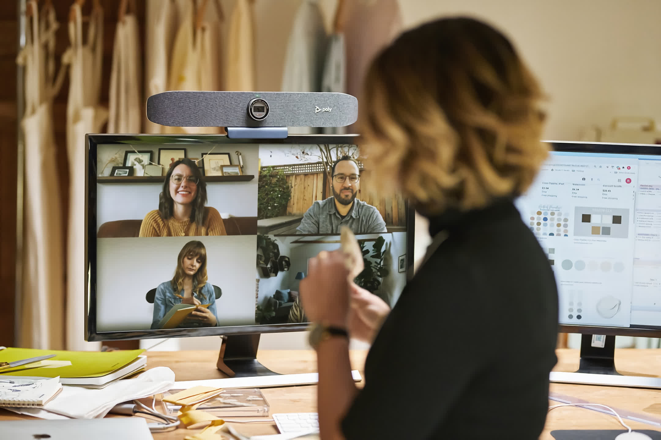 Poly shows off high-res webcams, video conferencing monitor, and services