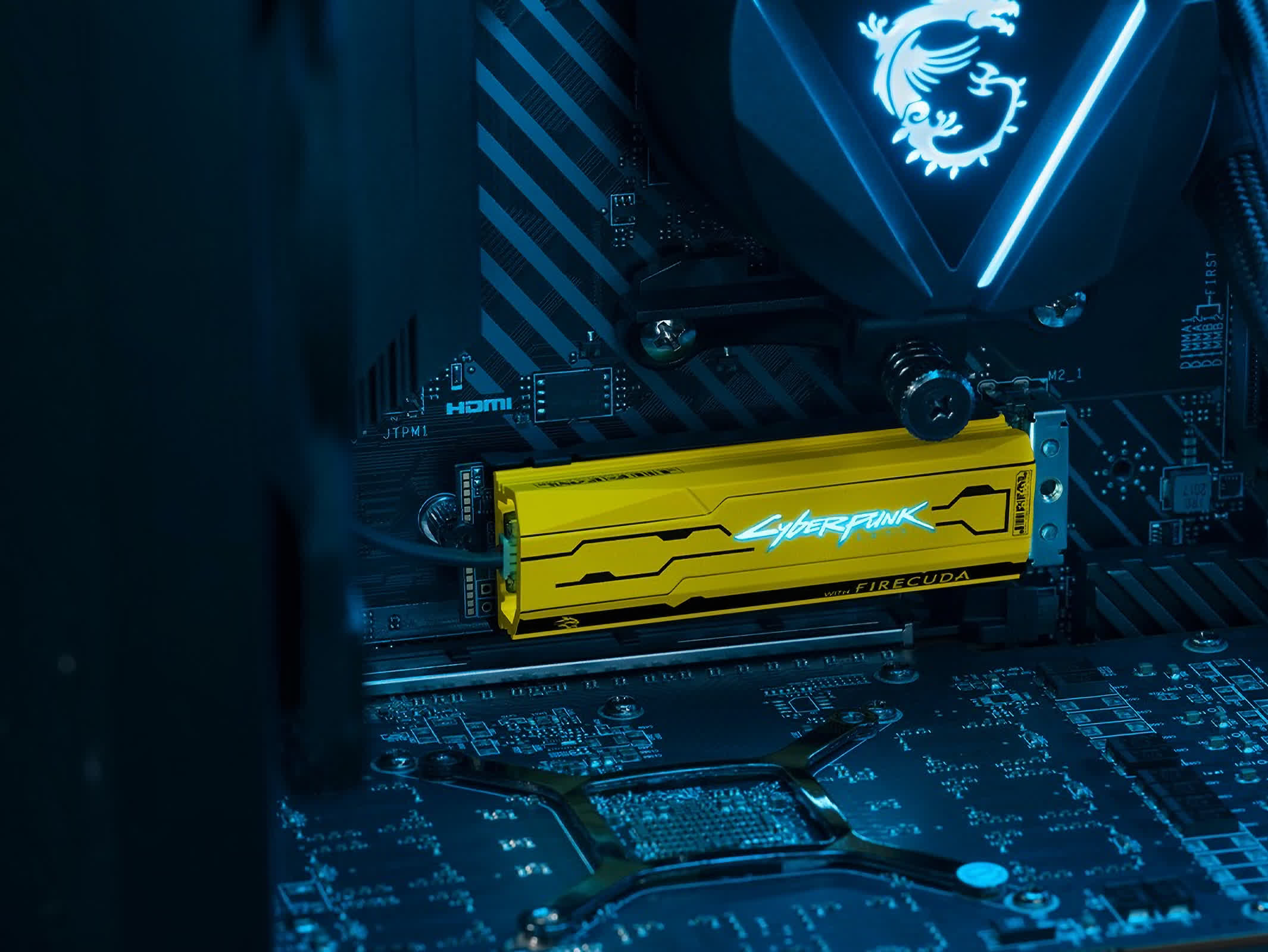 Seagate shows off limited edition Cyberpunk 2077-themed SSD