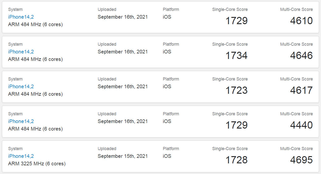 iphone 13 benchmark geekbench