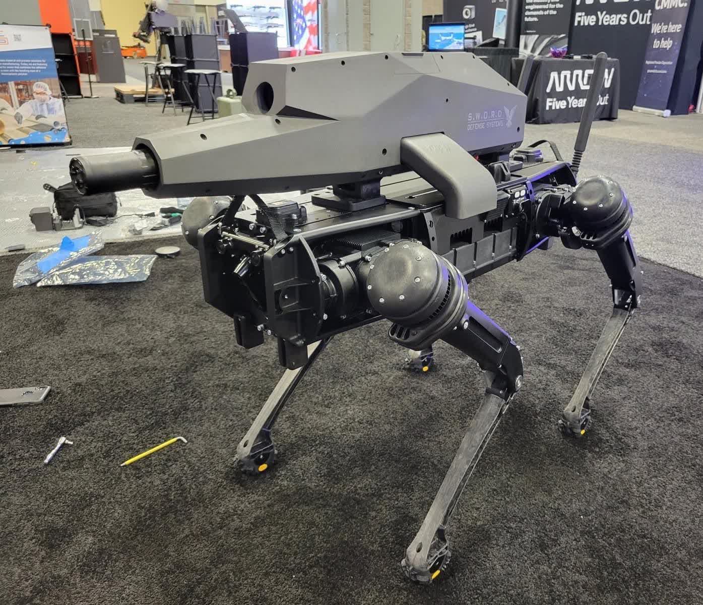 Someone made an assault rifle-carrying robot dog, and we're all doomed