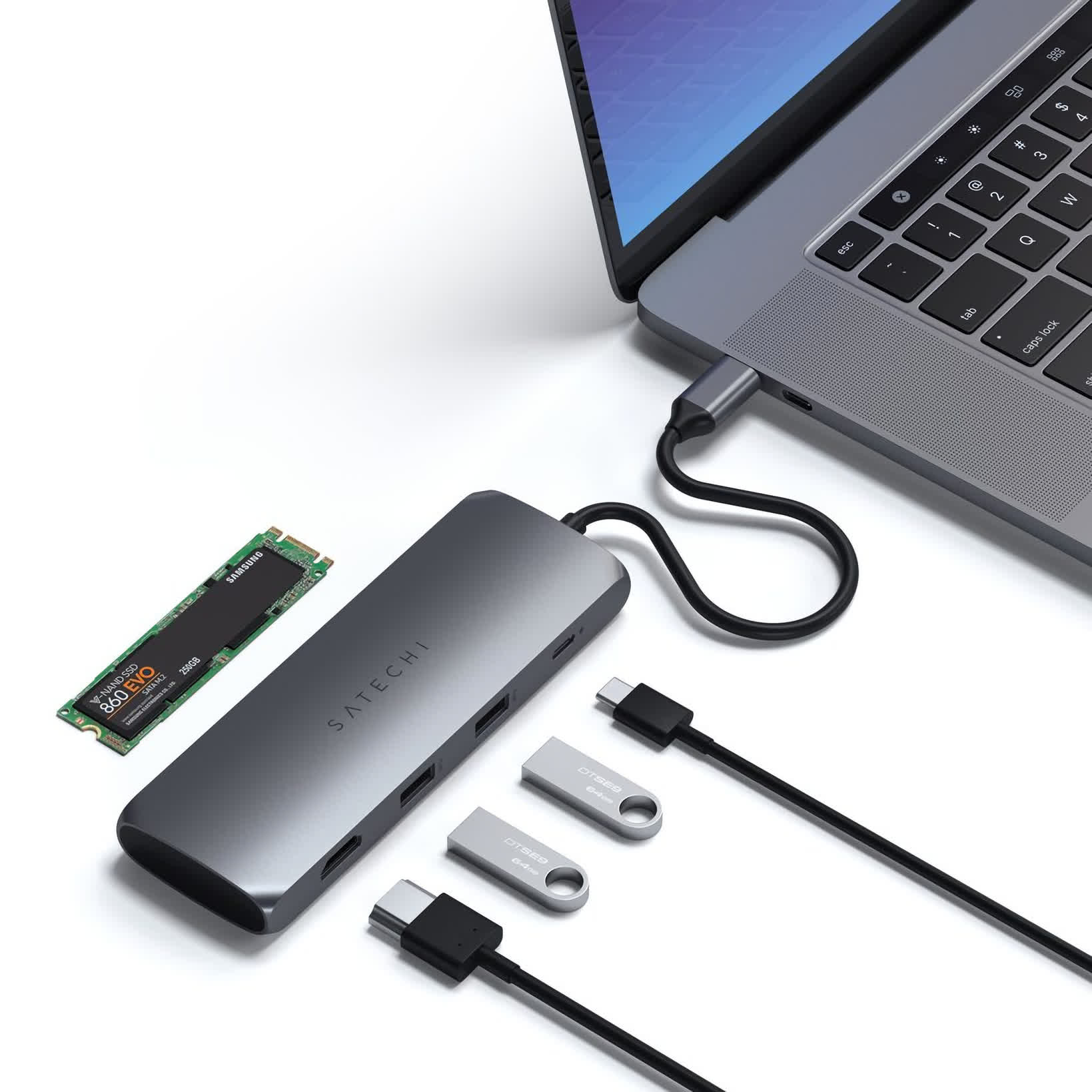 Satechi's USB hub packs an integrated SSD storage slot