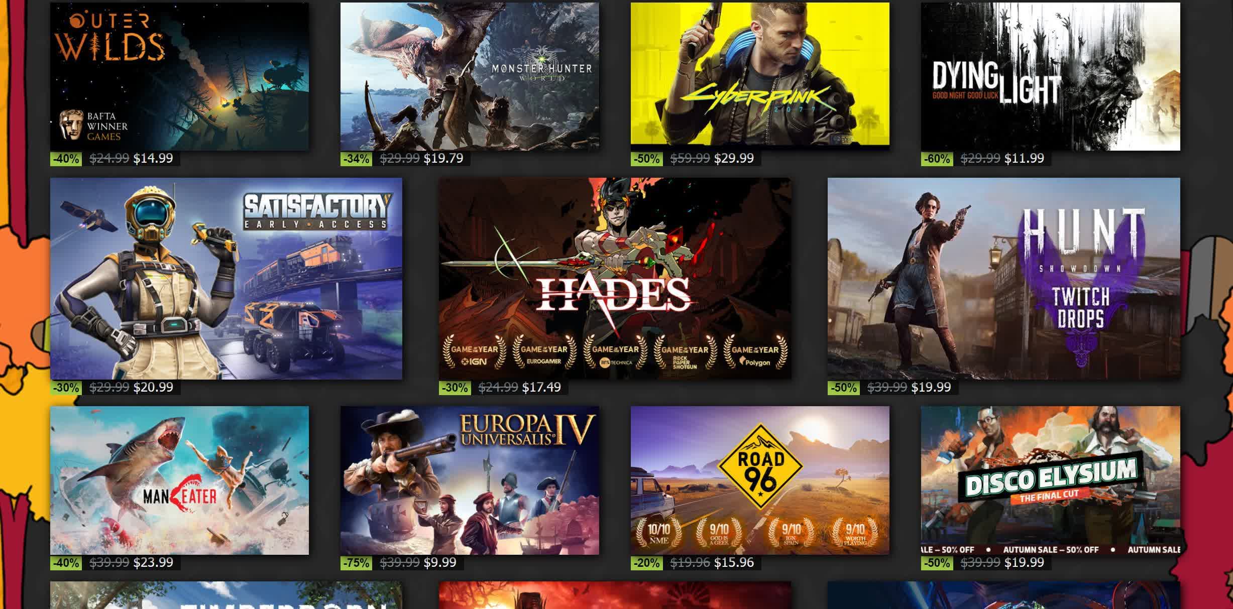 Steam s Autumn Sale Has Started Discounts Award Nominations And Free 
