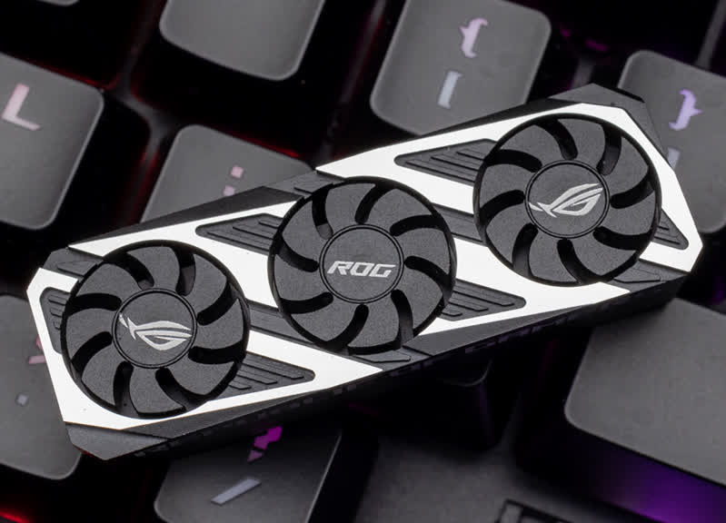Want an Asus ROG Strix graphics card for under $100? Here's a keycap replica with spinning fans