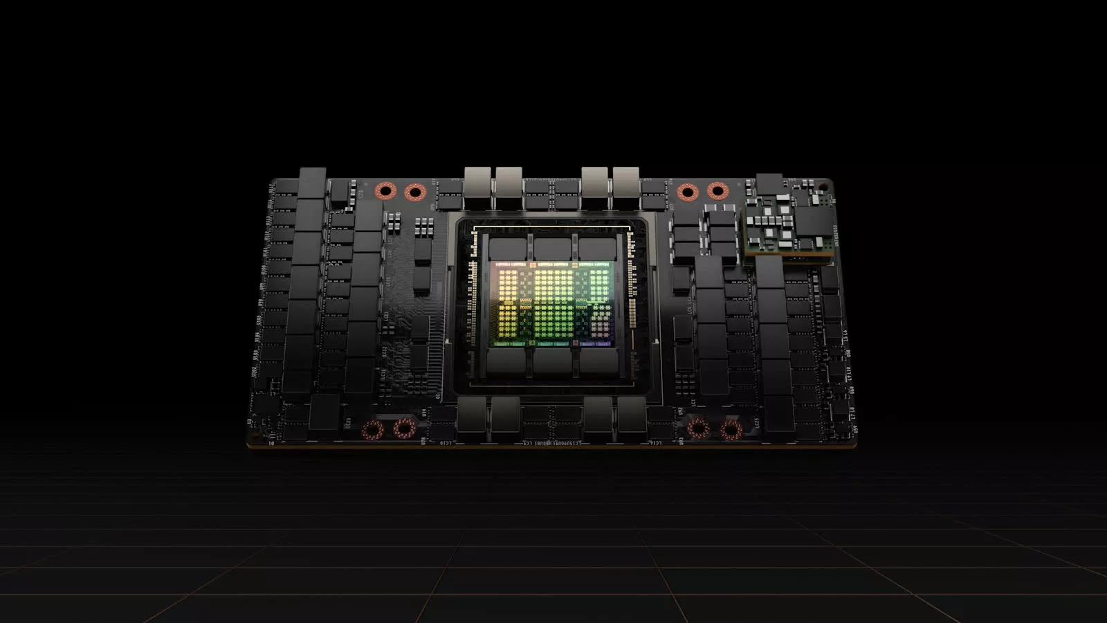Nvidia's Hopper H100 pictured, features 80GB HBM3 memory and impressive VRM