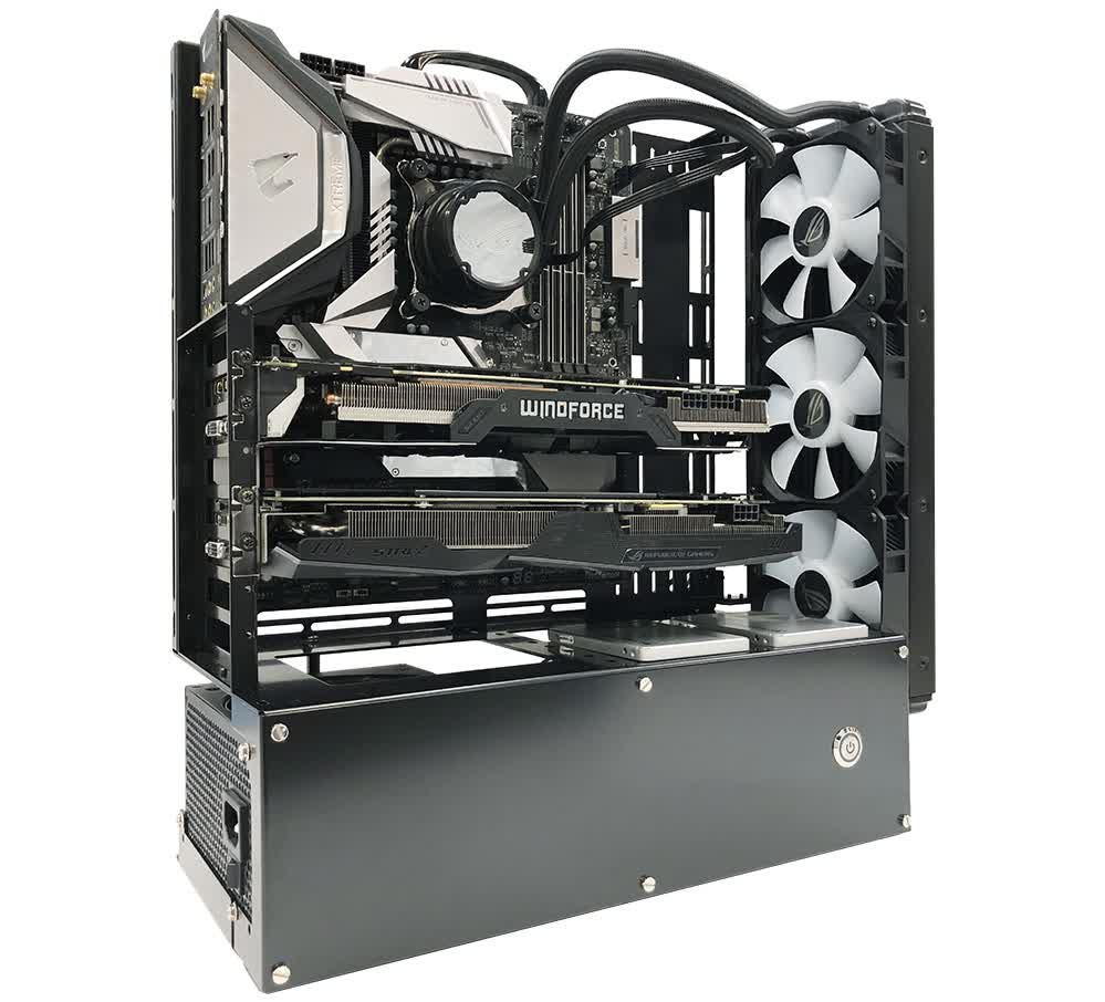 Open Frame Pc Case Adds Support For Monitor Mounting Techspot