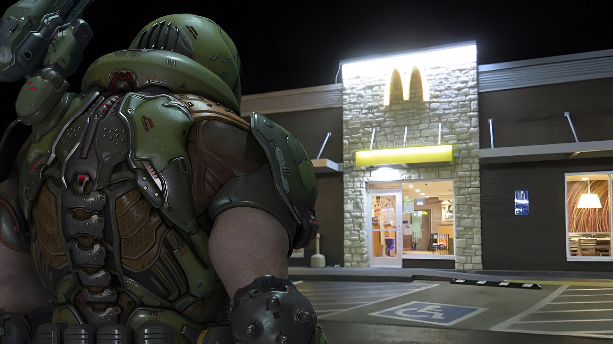Someone loaded Doom onto a McDonald's self-order kiosk