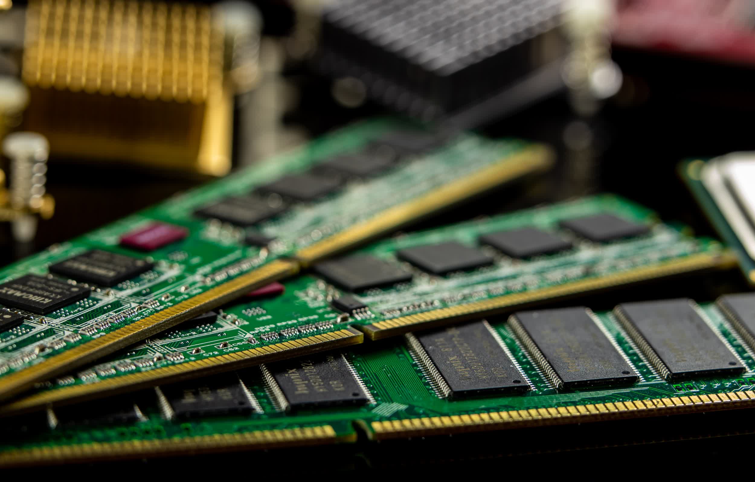 DRAM pricing continues to slide, suggesting the demand boom for electronics has passed