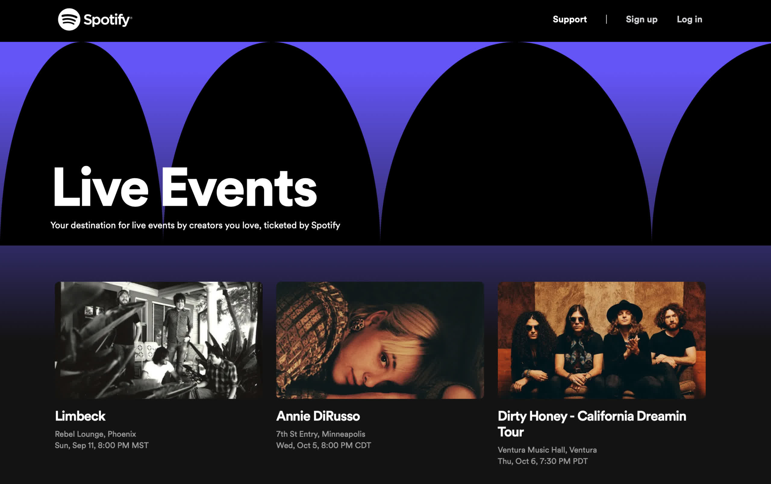 Spotify dips its toes into concert tickets with new Live Events section