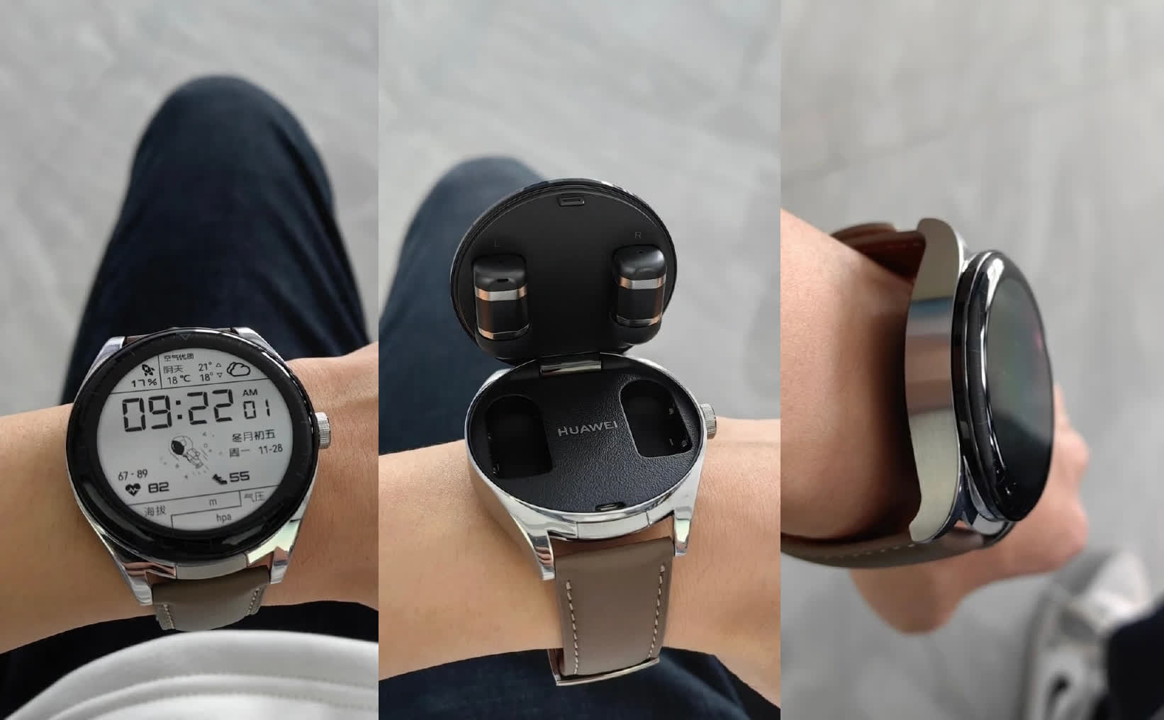 Huawei's latest smartwatch has a storage compartment for wireless earbuds