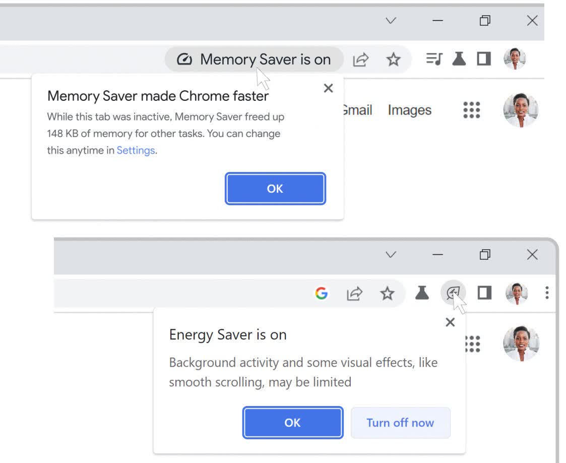 Google Chrome introduces new modes to save energy and memory | TechSpot