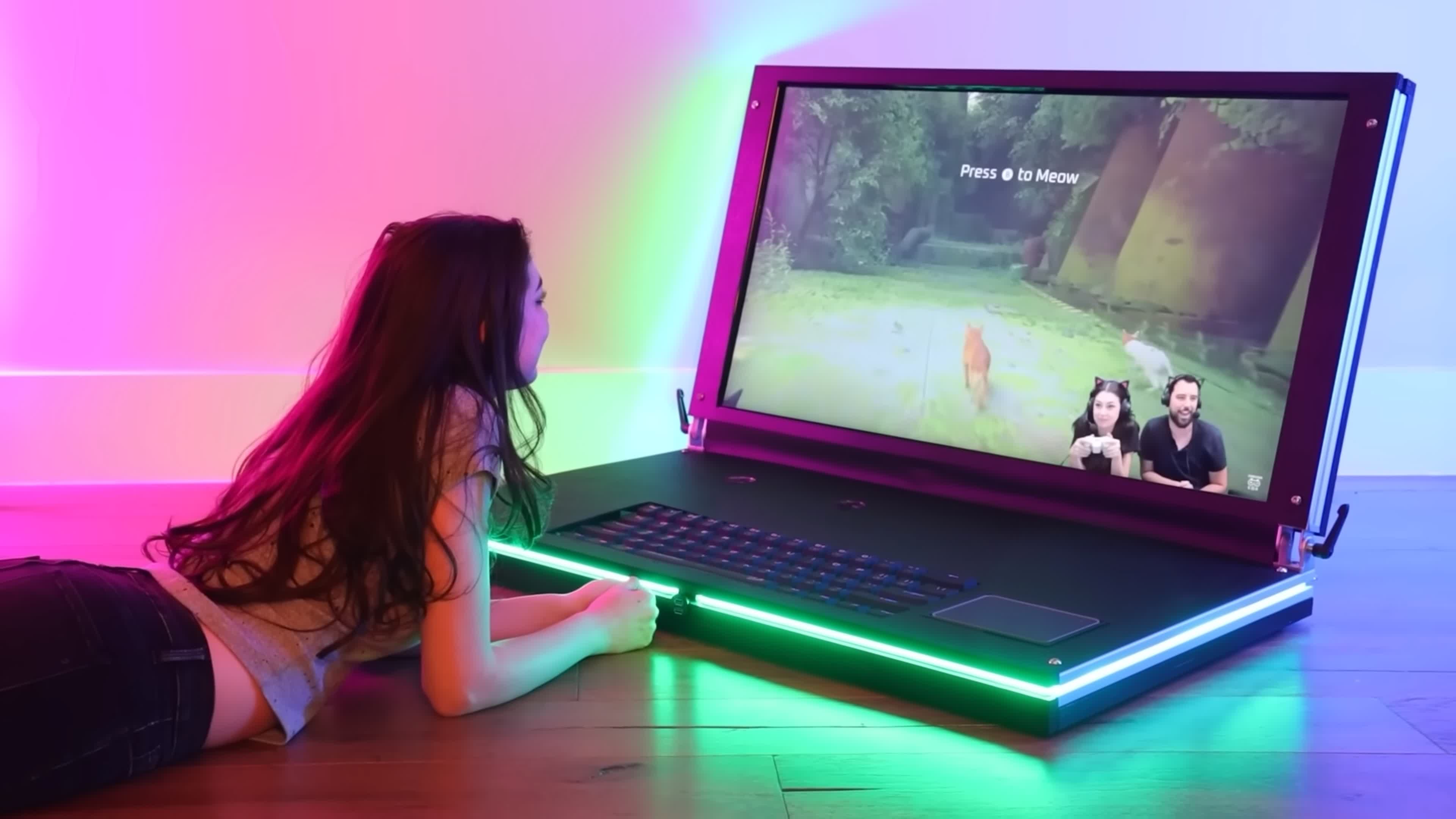 YouTubers' 43-inch gaming laptop is powered by an Intel NUC