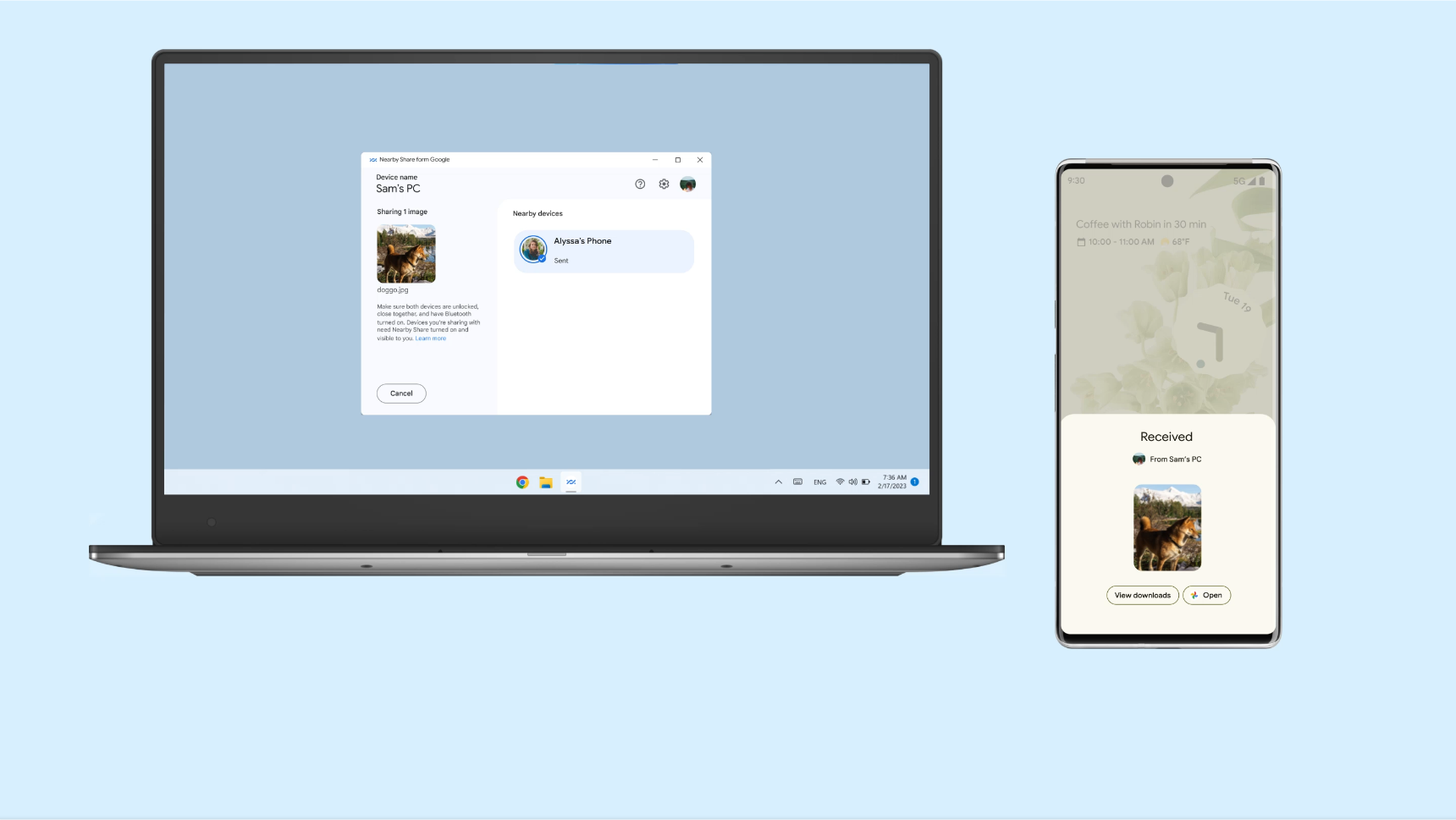 Google launches Nearby Share beta for transferring files between Windows and Android