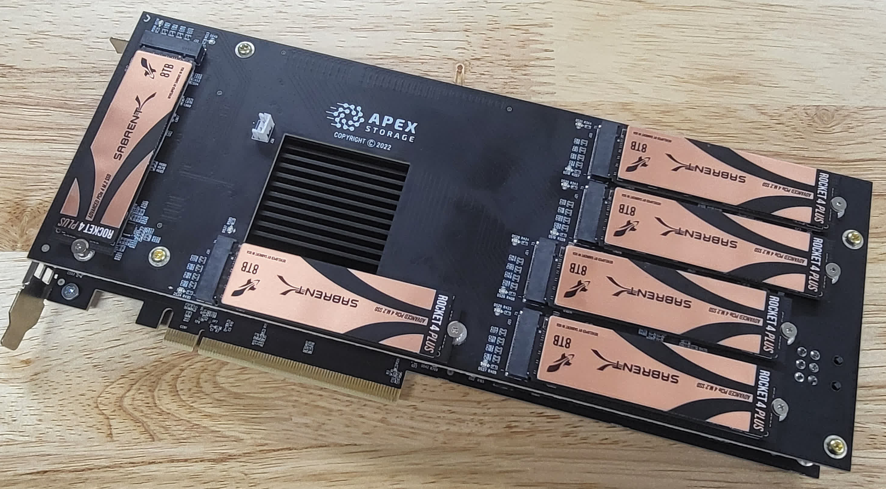 This PCIe card houses 21 M.2 SSDs for up to 168 terabytes of blazing-fast storage