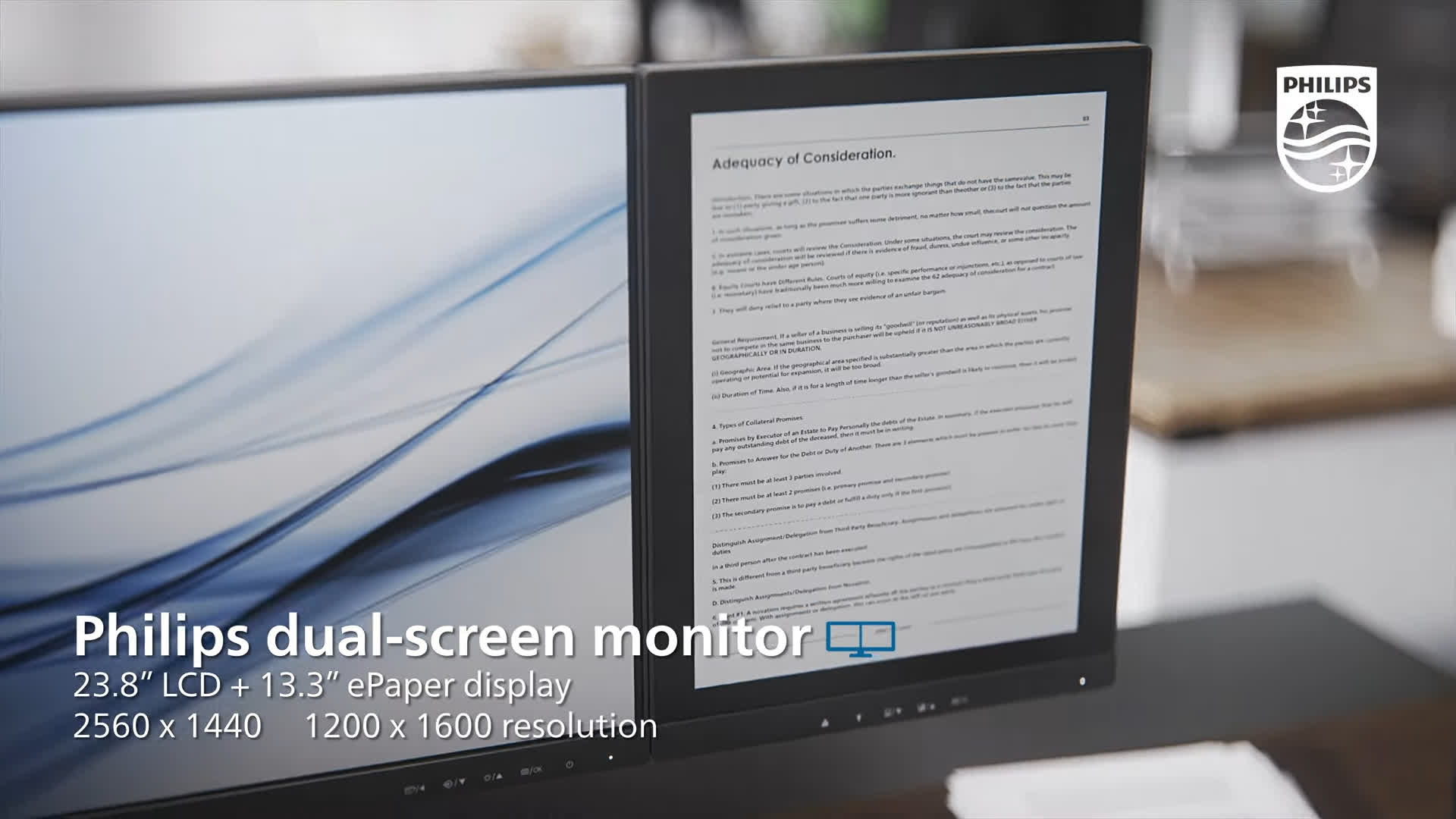 Philips created a 1440p monitor with an attached E-ink display