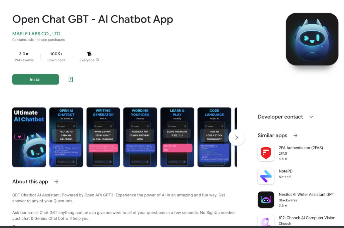 Be careful for sneaky ChatGPT scams in Google Play and Apple’s App Retailer