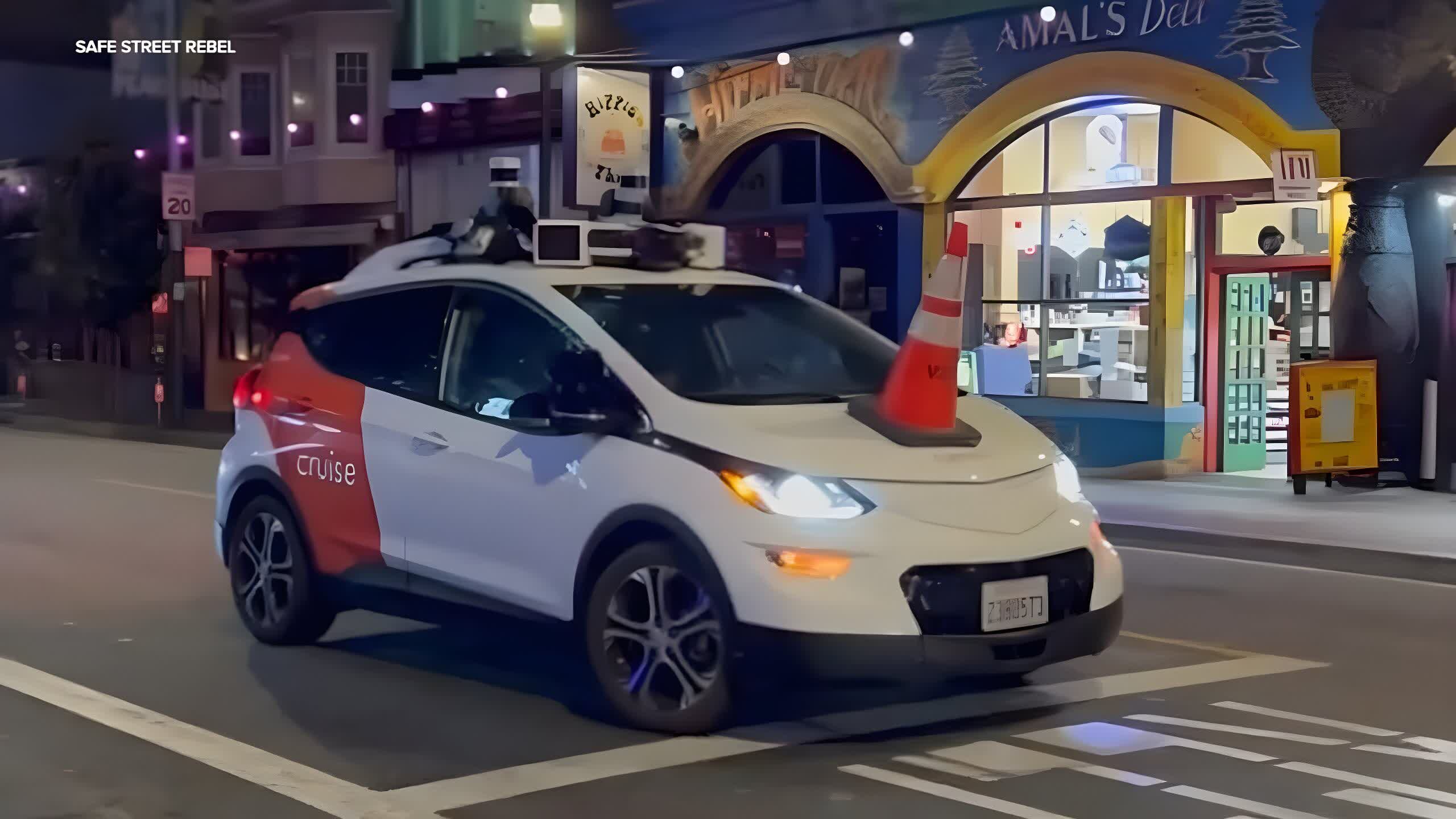 San Francisco protestors are disabling autonomous vehicles using traffic cones