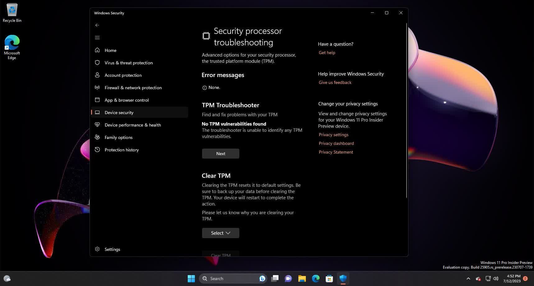 Windows 11 23H2 update announced, meanwhile Insider build adds system repair and TPM troubleshooter