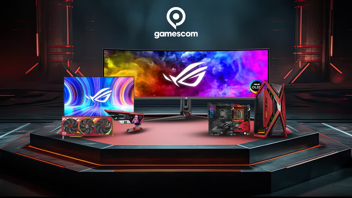 Asus reveals world's first 32-inch 4K OLED monitor, Z790 motherboards, and a Wi-Fi 7 gaming router at Gamescom