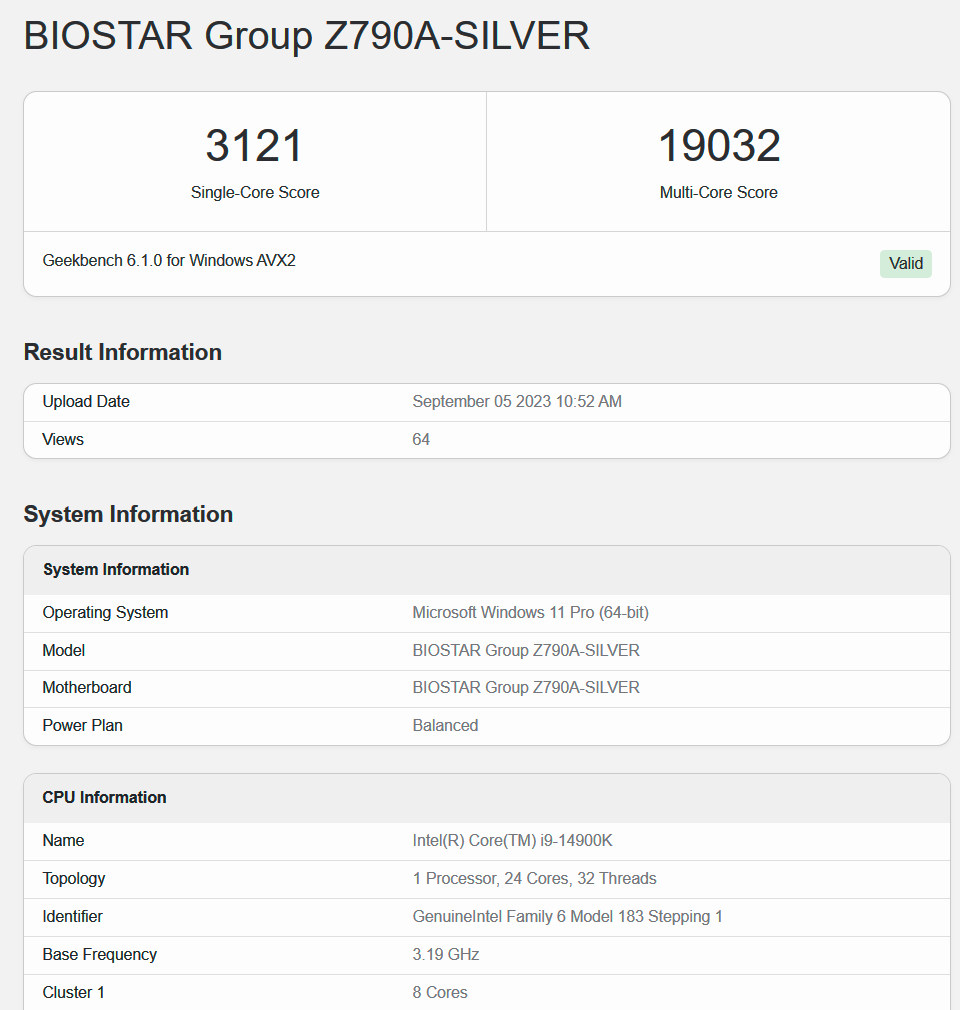 Intel Core i5 14600K benchmark appears, CPU-Z confirms specs