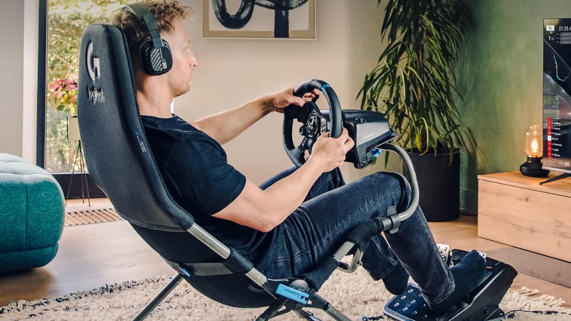 Logitech launches a $299 racing cockpit that doubles as a folding chair