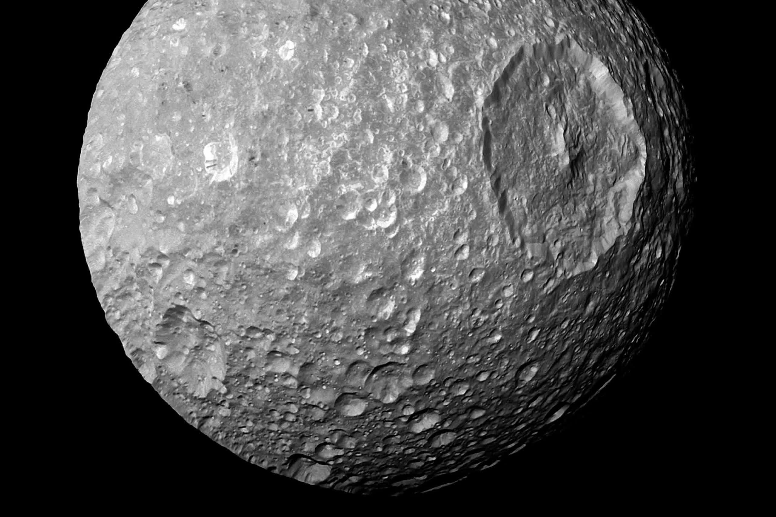 Saturn's Death Star moon has a 45-mile-deep subsurface ocean