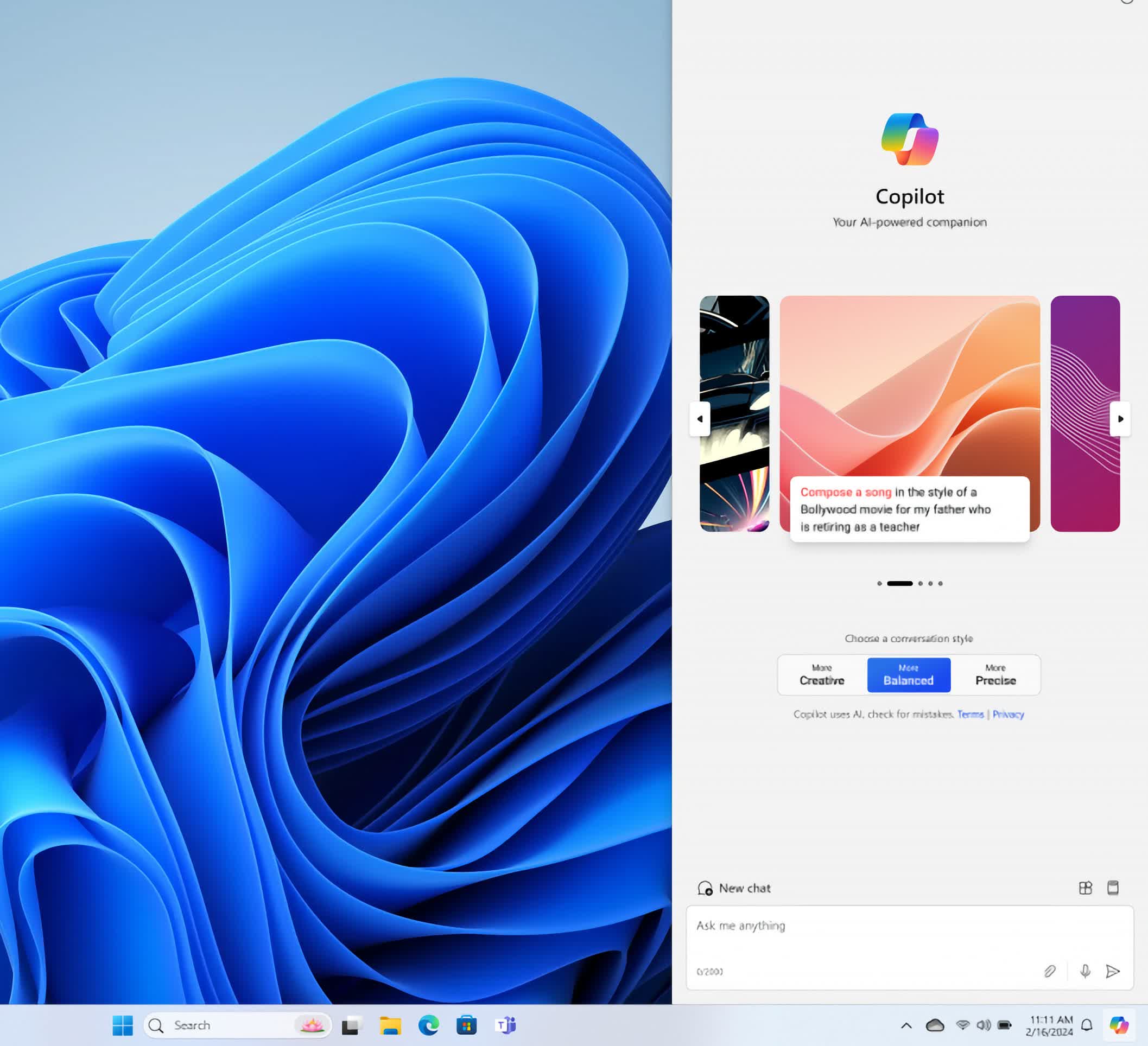 copilot icon on taskbar windows 11