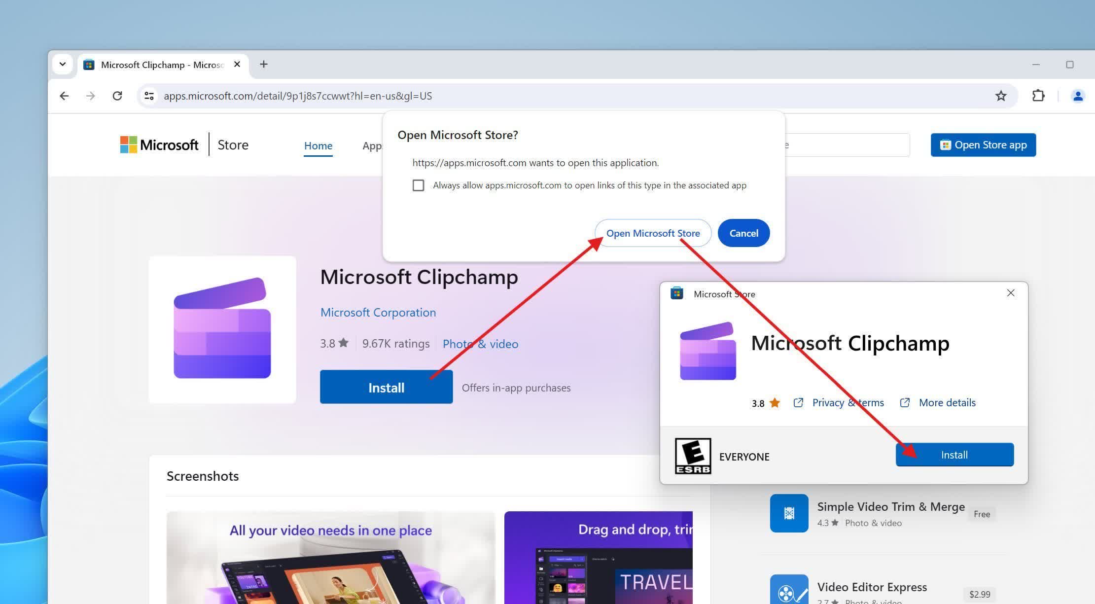 Old way of installing Microsoft Store apps from the web