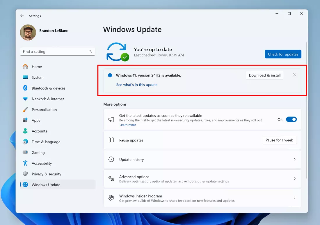 Microsoft หยุดการอัปเดต Windows 11 24H2 ชั่วคราว