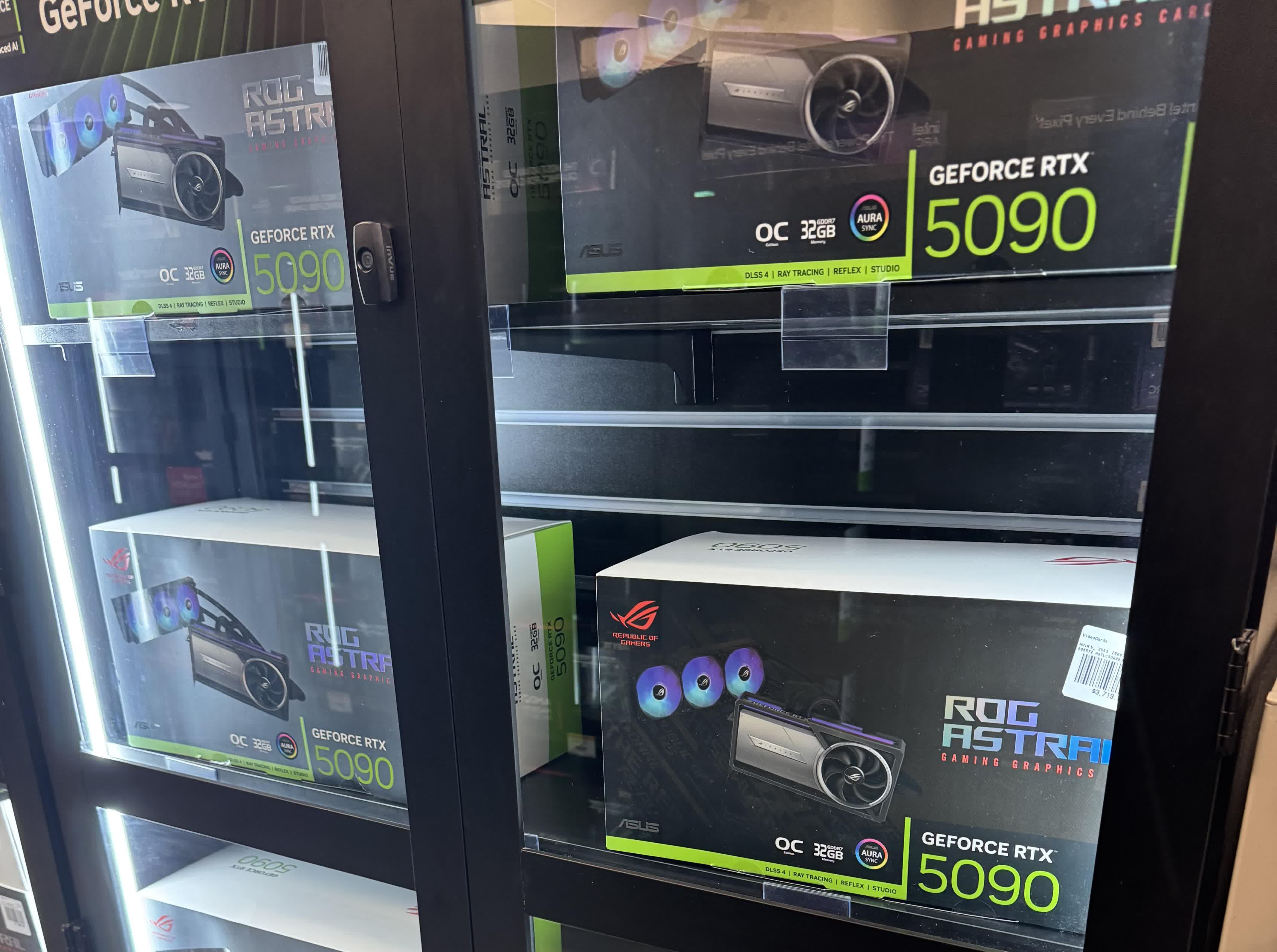 Asus' $3,700 RTX 5090 cards arrive at Micro Center store, sell out straight away