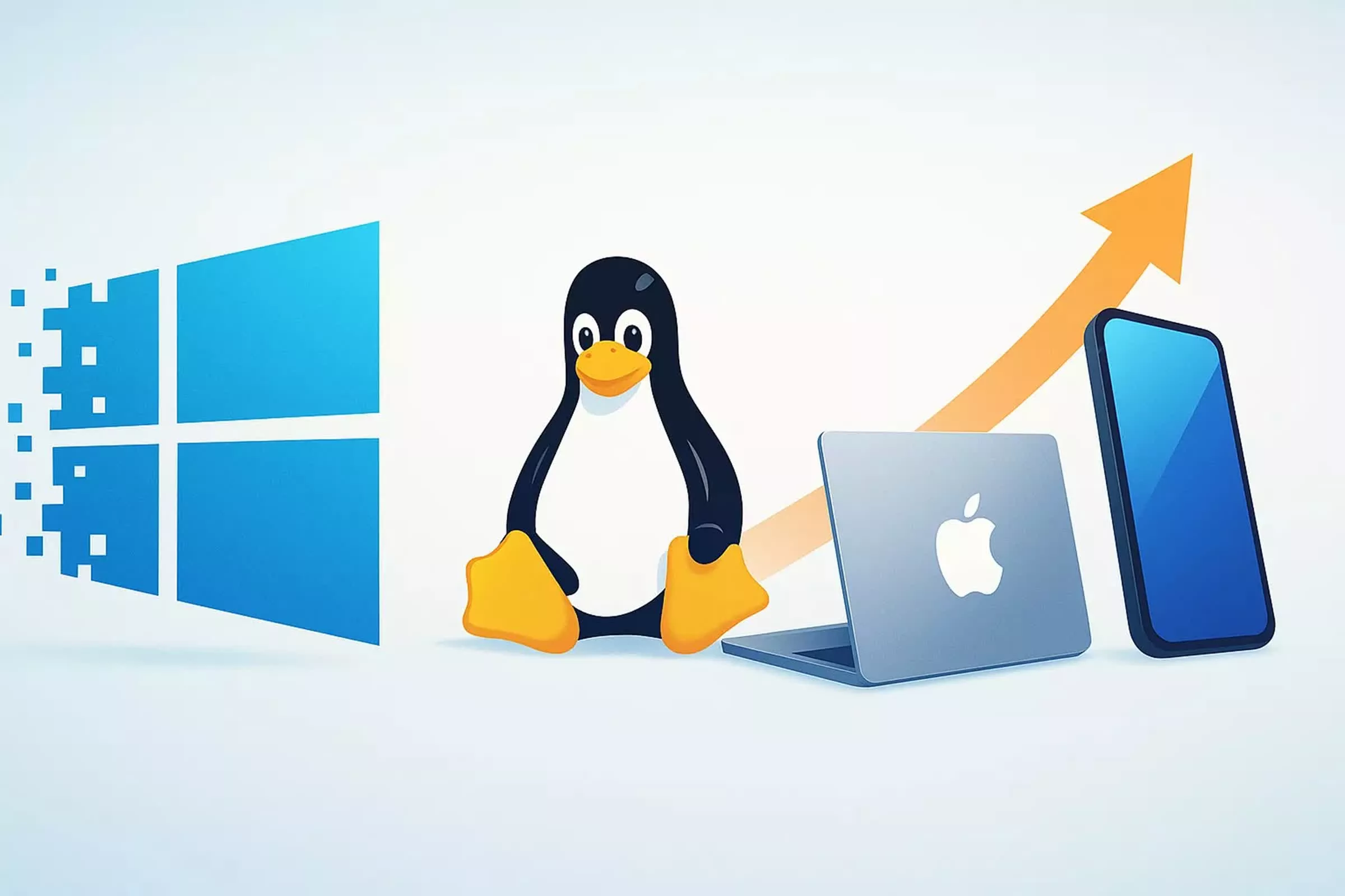 Linux surpasses 5% market share on US desktops for the first time