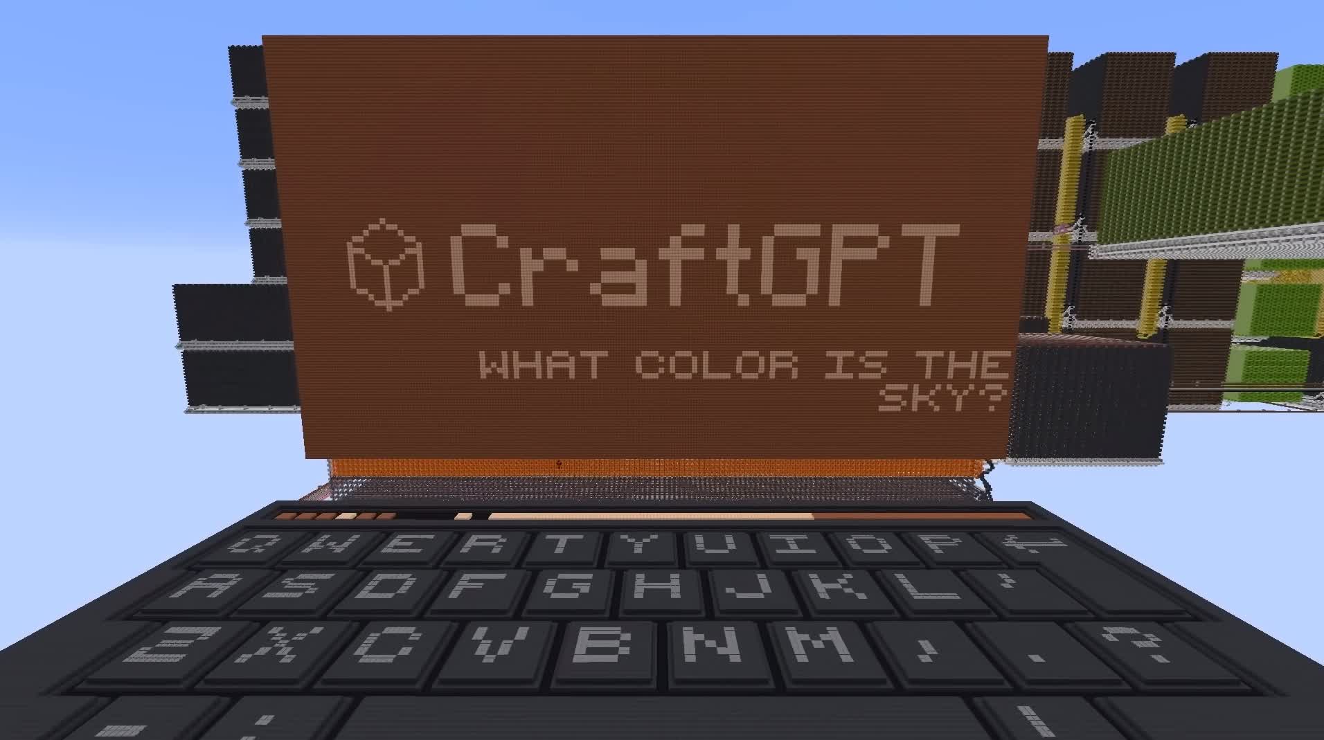 Hráč postavil funkční verzi ChatGPT uvnitř Minecraftu pomocí 439 milionů bloků