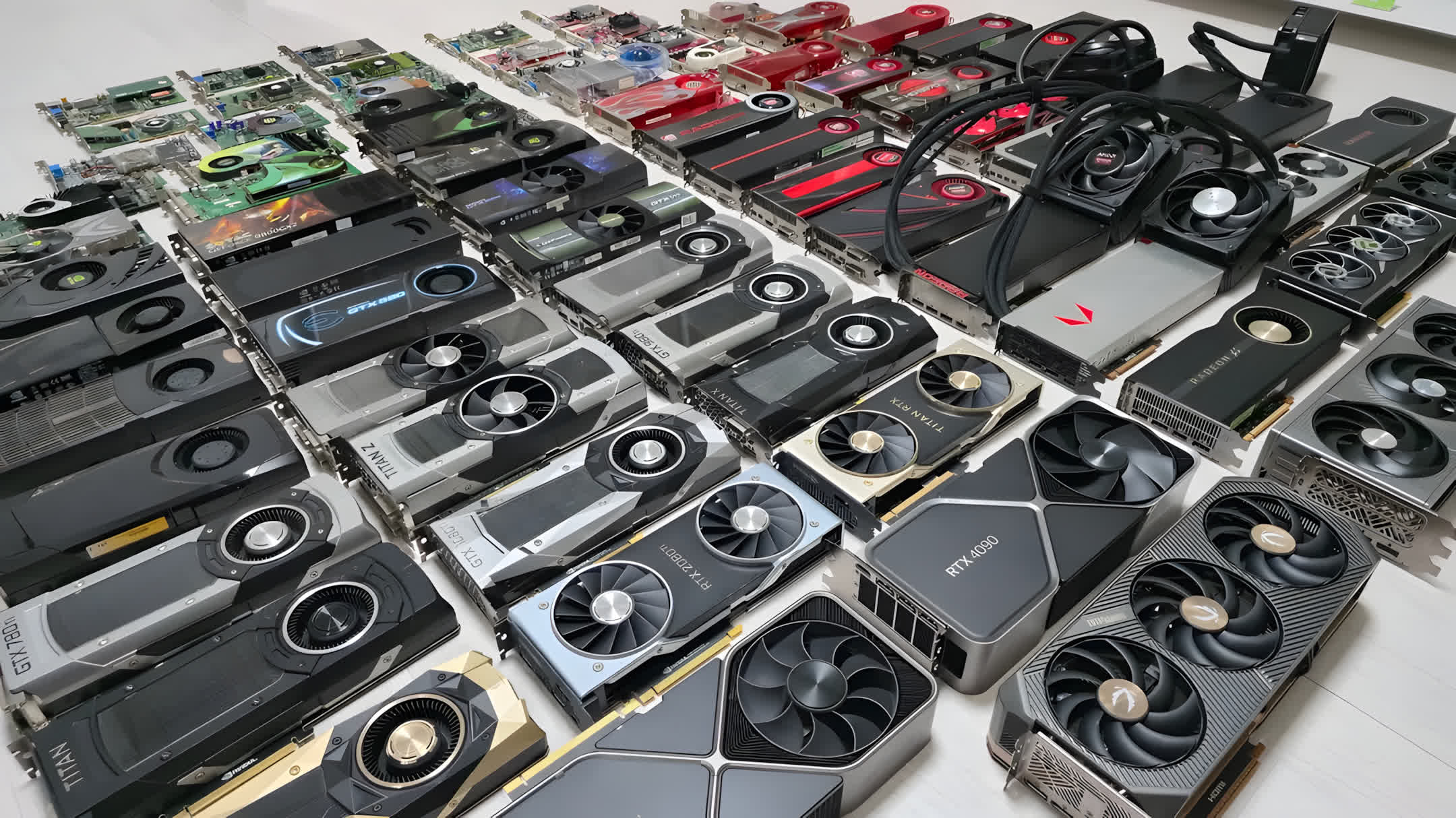 Collector assembles 30-year timeline of flagship Nvidia and AMD GPUs