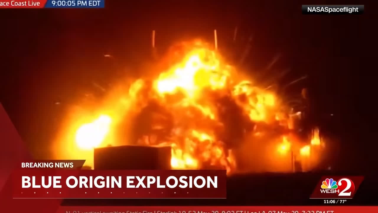 Blue Origin's New Glenn rocket explodes in massive fireball during testing ...