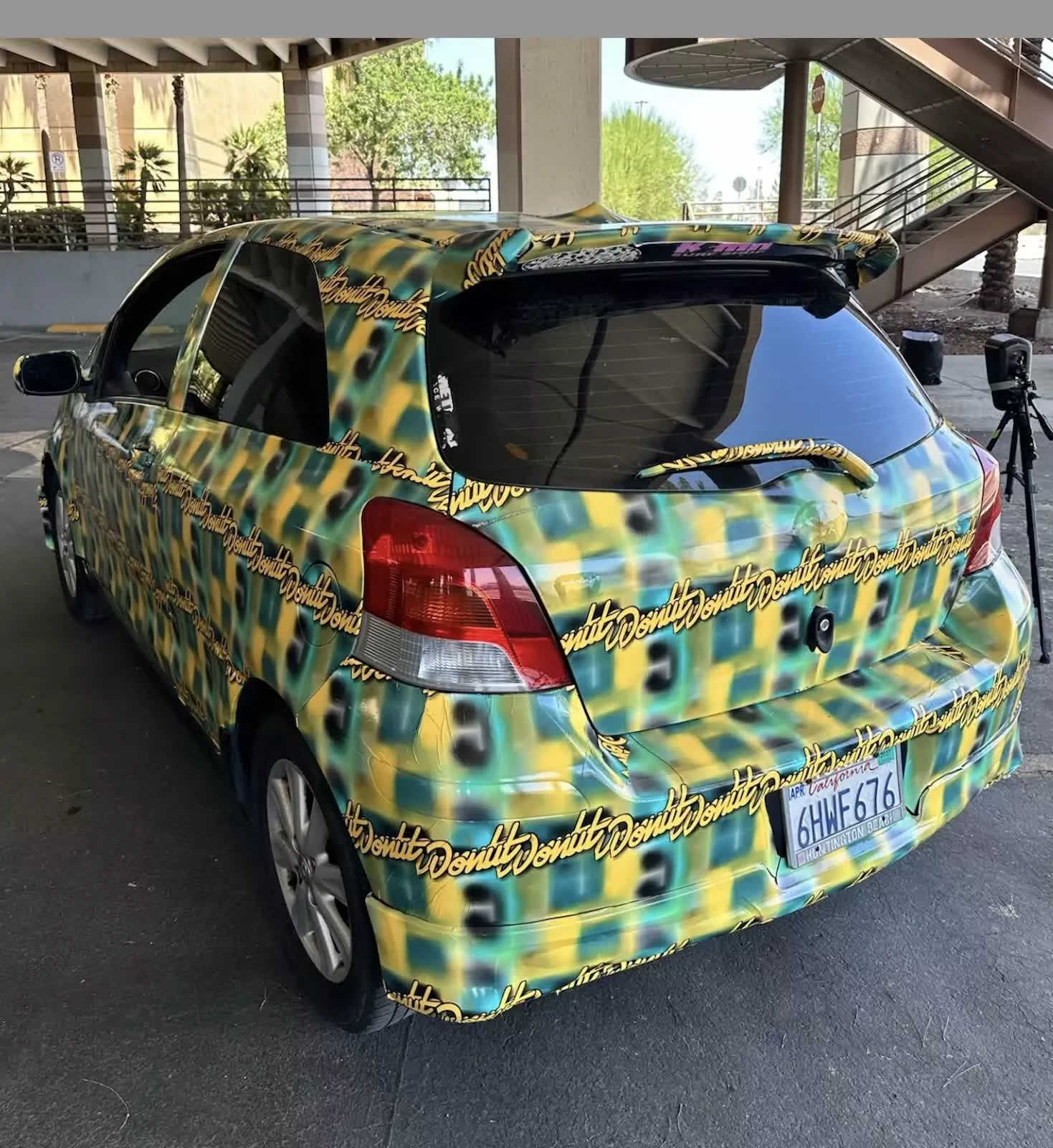 A cybersecurity researcher covered a Toyota in an AI-generated pattern to confuse Flock cameras