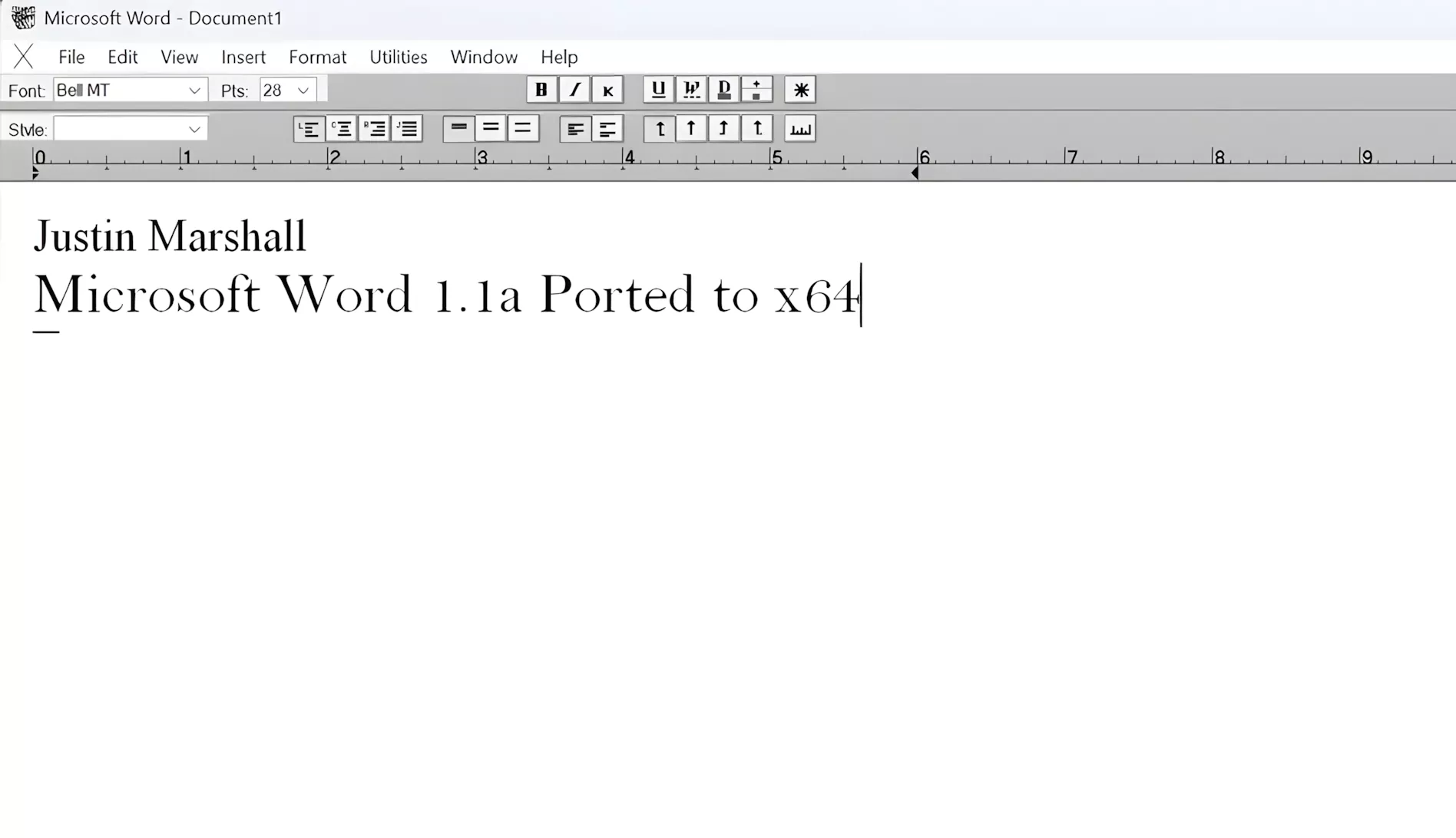Developer ports Word for Windows 1.1a to modern x64 systems using original source code