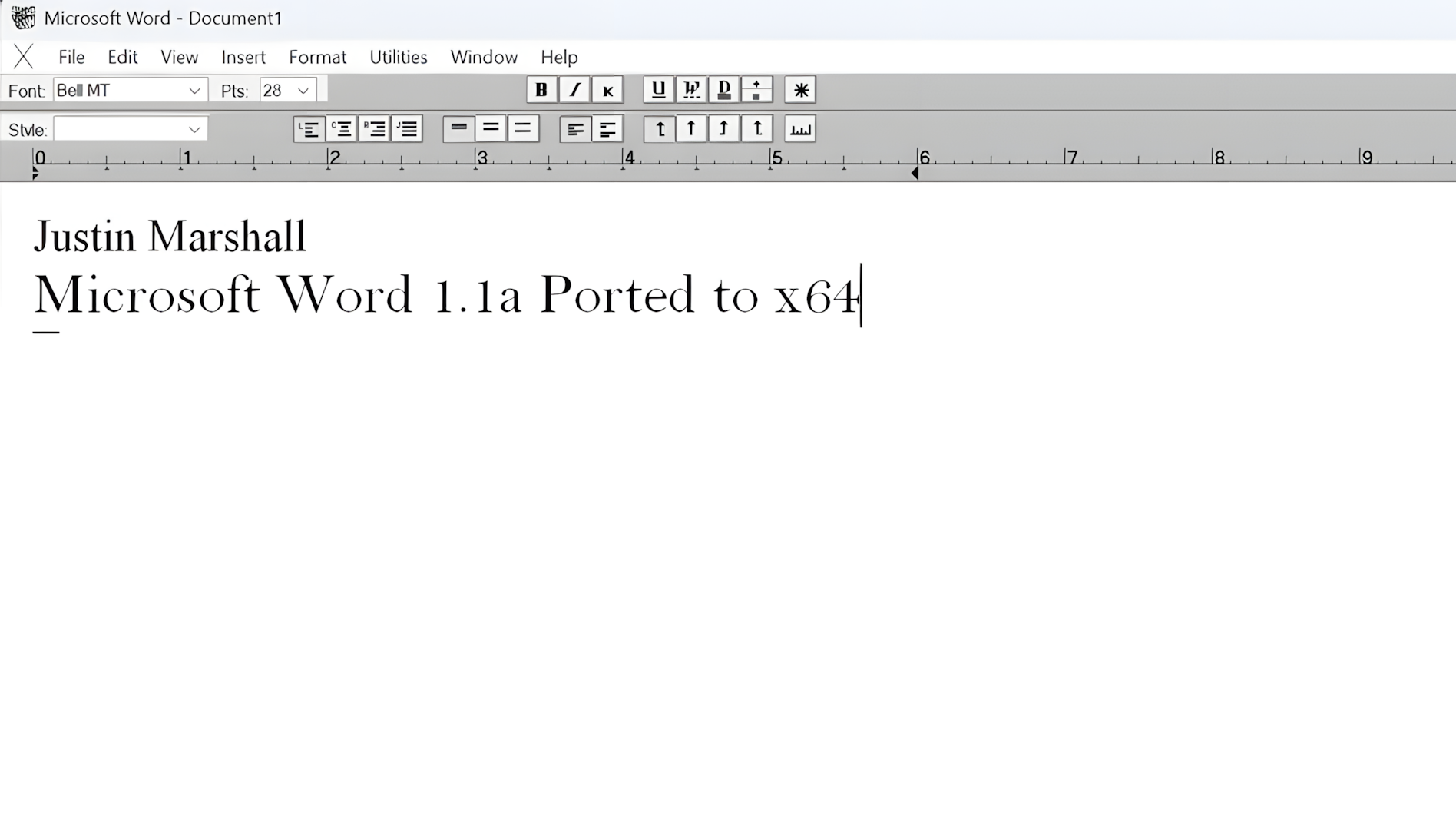 Developer ports Word for Windows 1.1a to modern x64 systems using original source code