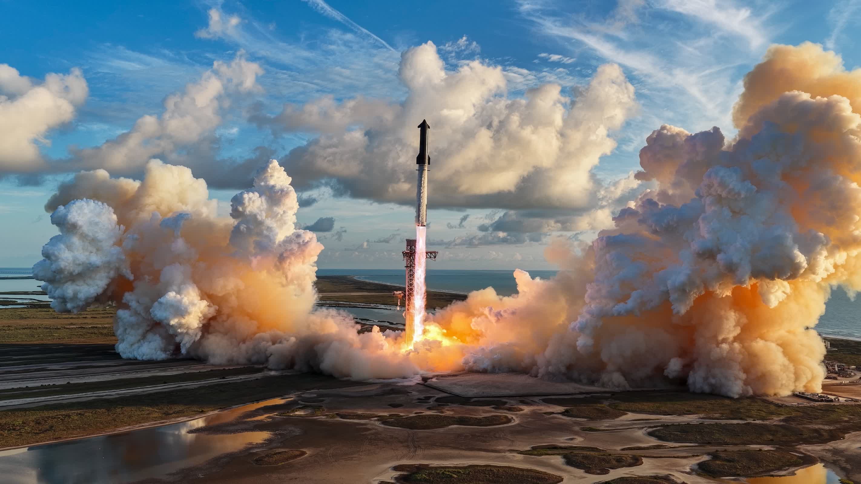 Starship впервые вышел на орбиту и развернул 26 спутников Starlink Космический корабль Starship во время выхода на орбиту