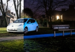nissan vehicle car nissan leaf paint glow in the dark glow in the dark car leaf starpath hamish scott