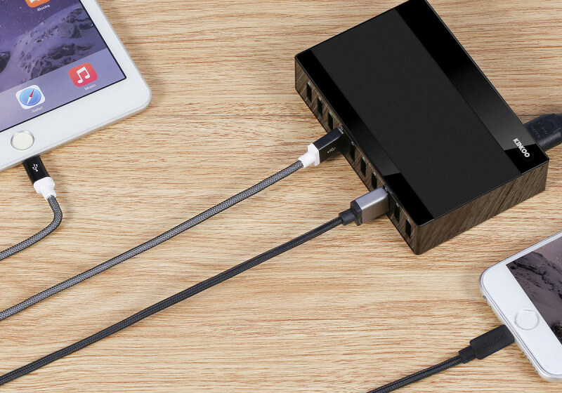 Charge up to 10 devices at a time with the Kinkoo USB Charging Station