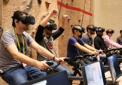 turn exercise vr headset vr gaming