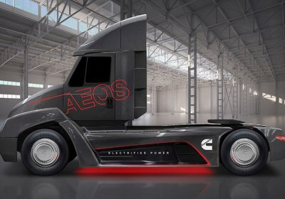 cummins tesla electric truck semi aeos