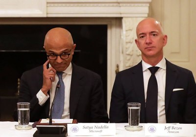 jeff bezos satya nadella amazon