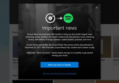 groove music spotify end of life