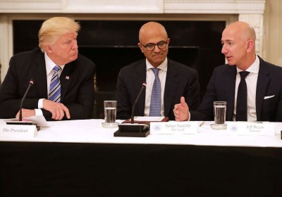 amazon trump donald trump jeff bezos tax white house postal service