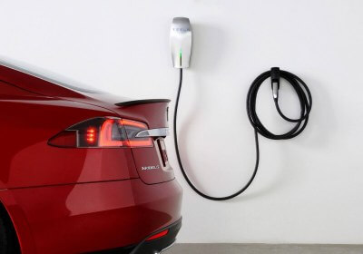 tesla charging electric vehicle