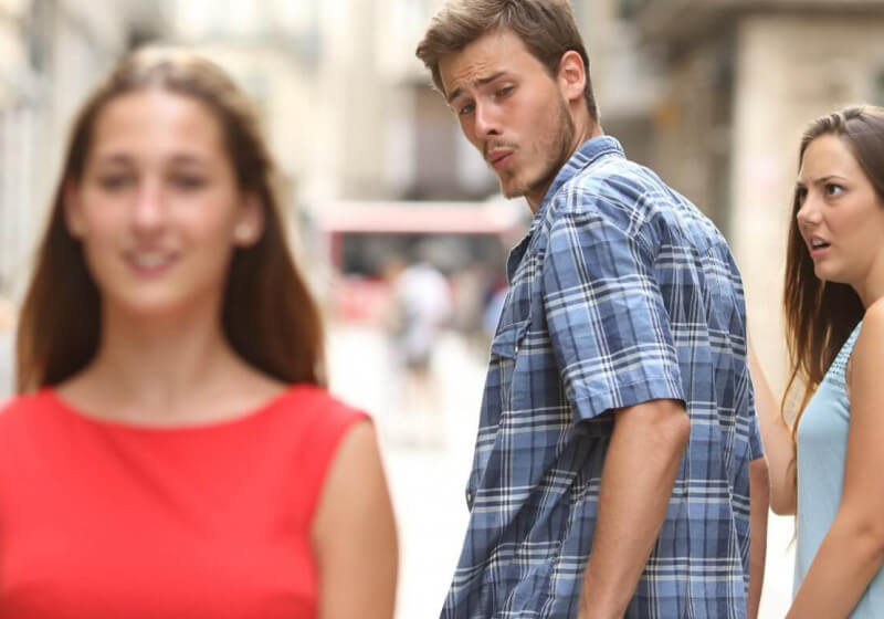 Swedish ad regulator says the 'Distracted Boyfriend' meme is sexist to men and women