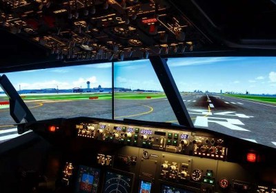 enormous flight simulator installed tokyo hotel