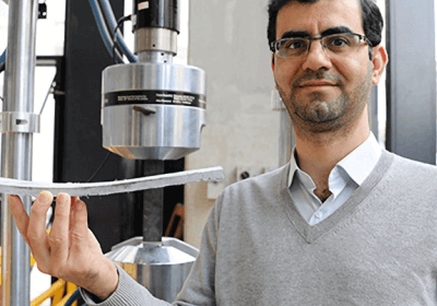 scientists with video concrete buildings