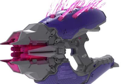 nerf reveals high- replica halo iconic needler toys nerf hasbro with video