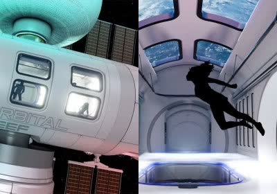 jeff bezos blue origin with video space